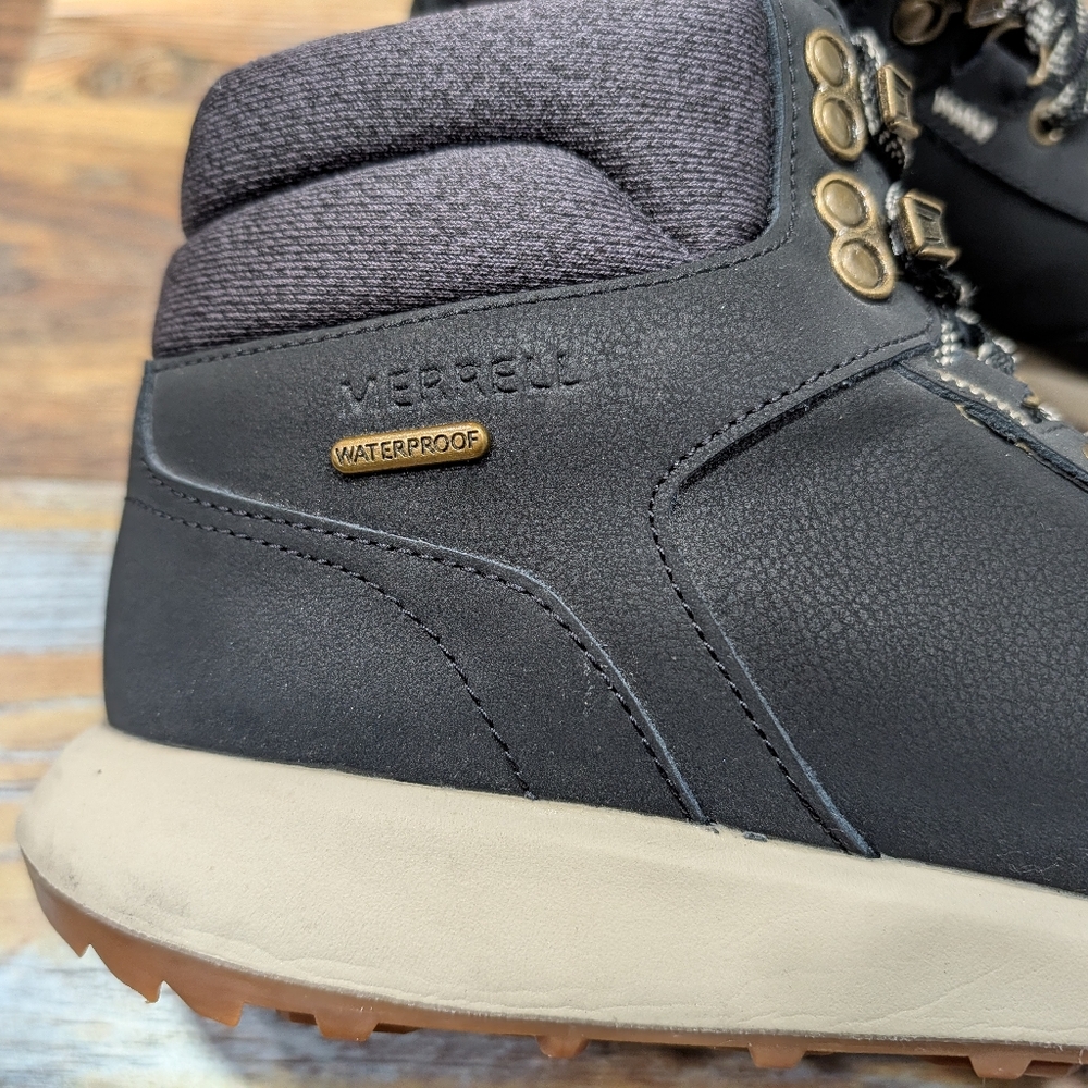 Merrell Men's Capron Mid Waterproof Hiking Boots Black Size 9 - Picture 4 of 5